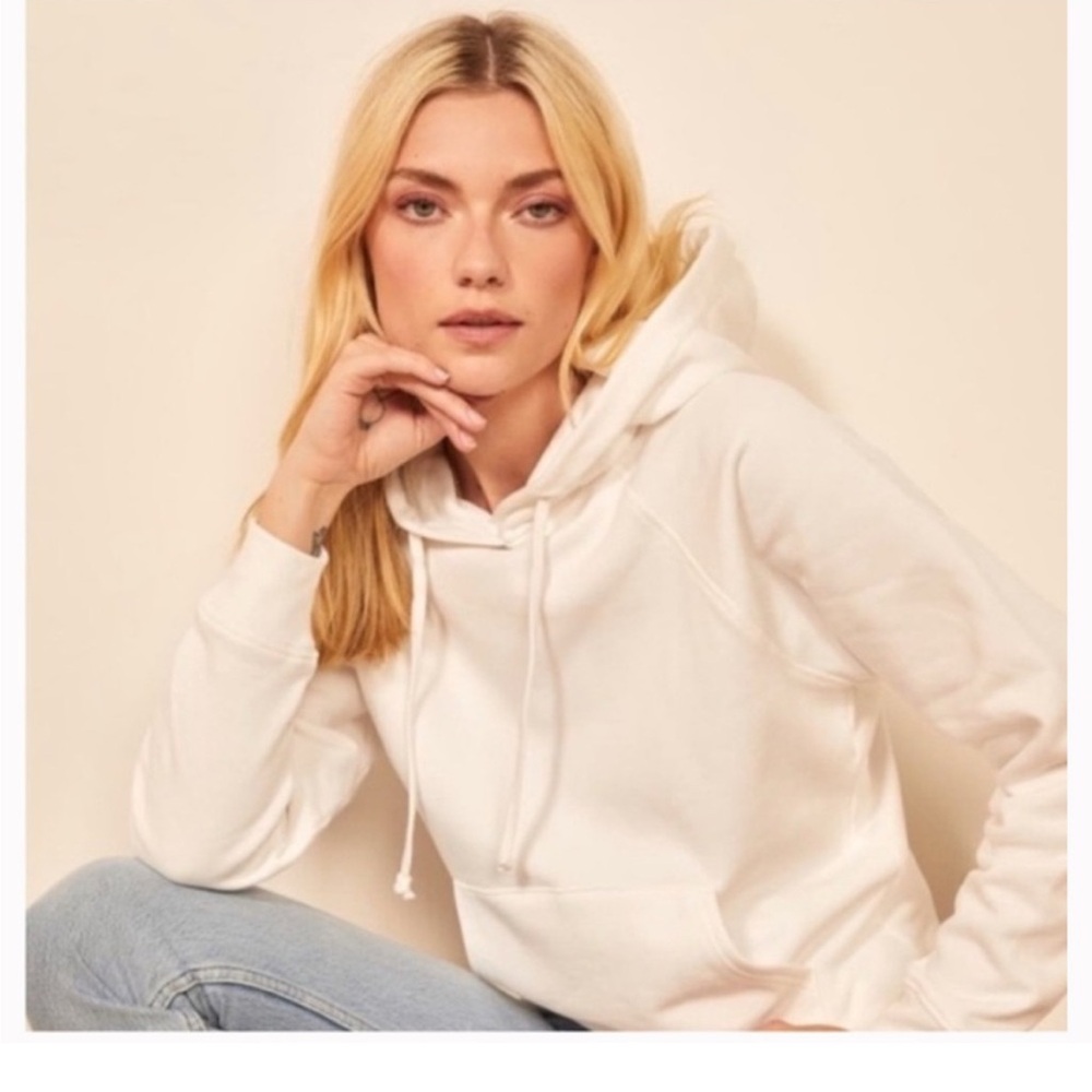 Reformation jeans Women's tanner classic sweatshirt White Hoodie size medium